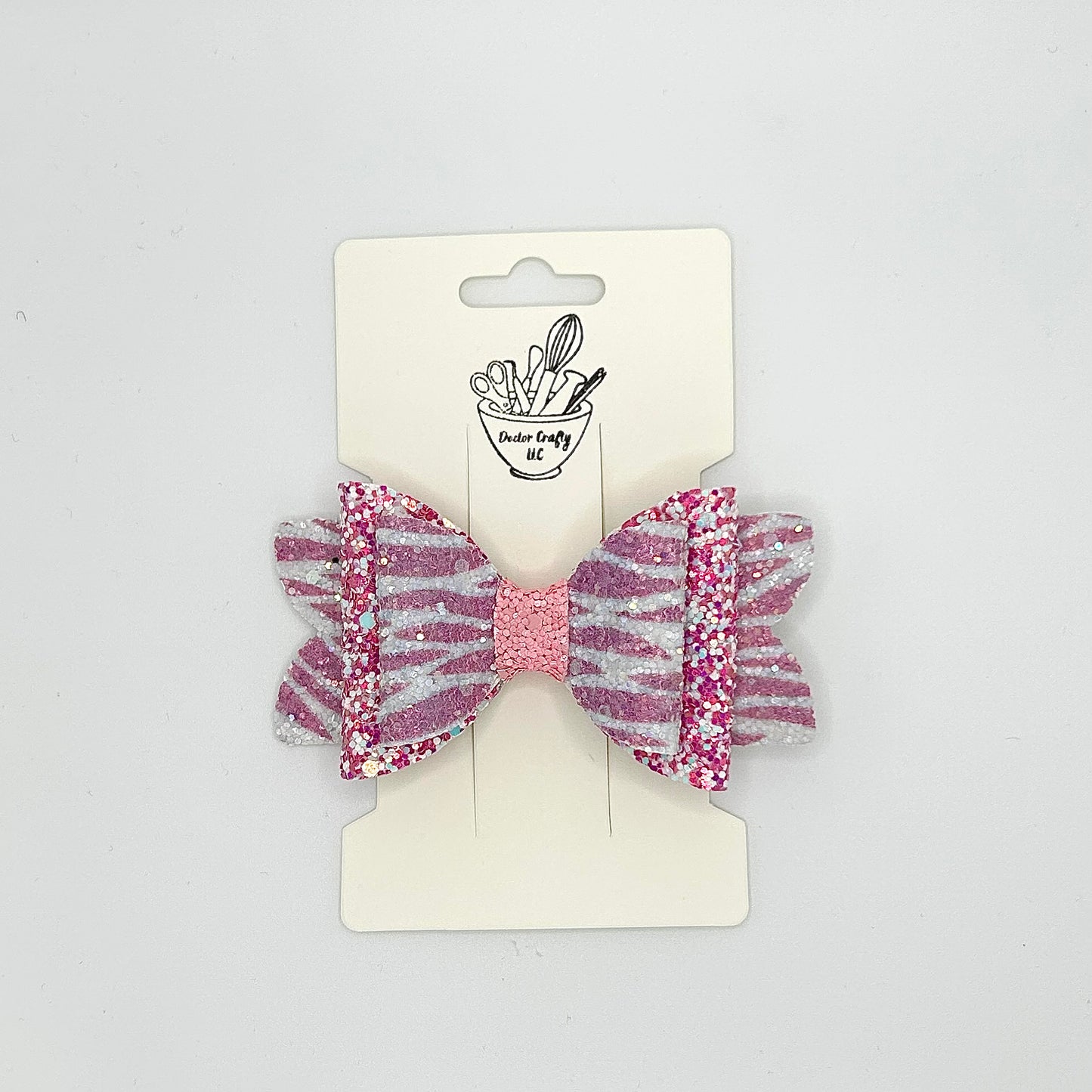 Faux leather hair bows